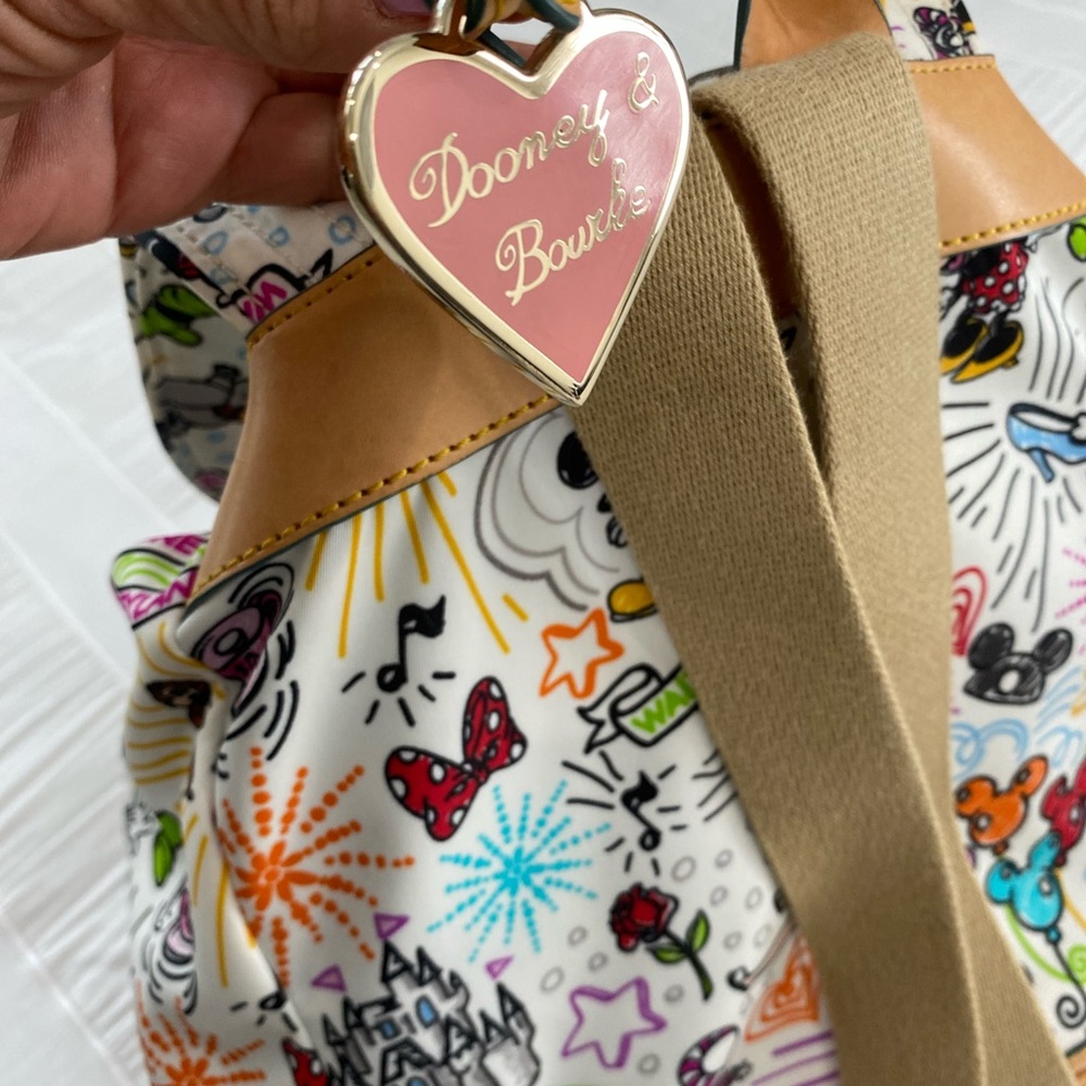 Dooney & Bourke White Multicolor Disney Character Print Backpack - Picture 9 of 16